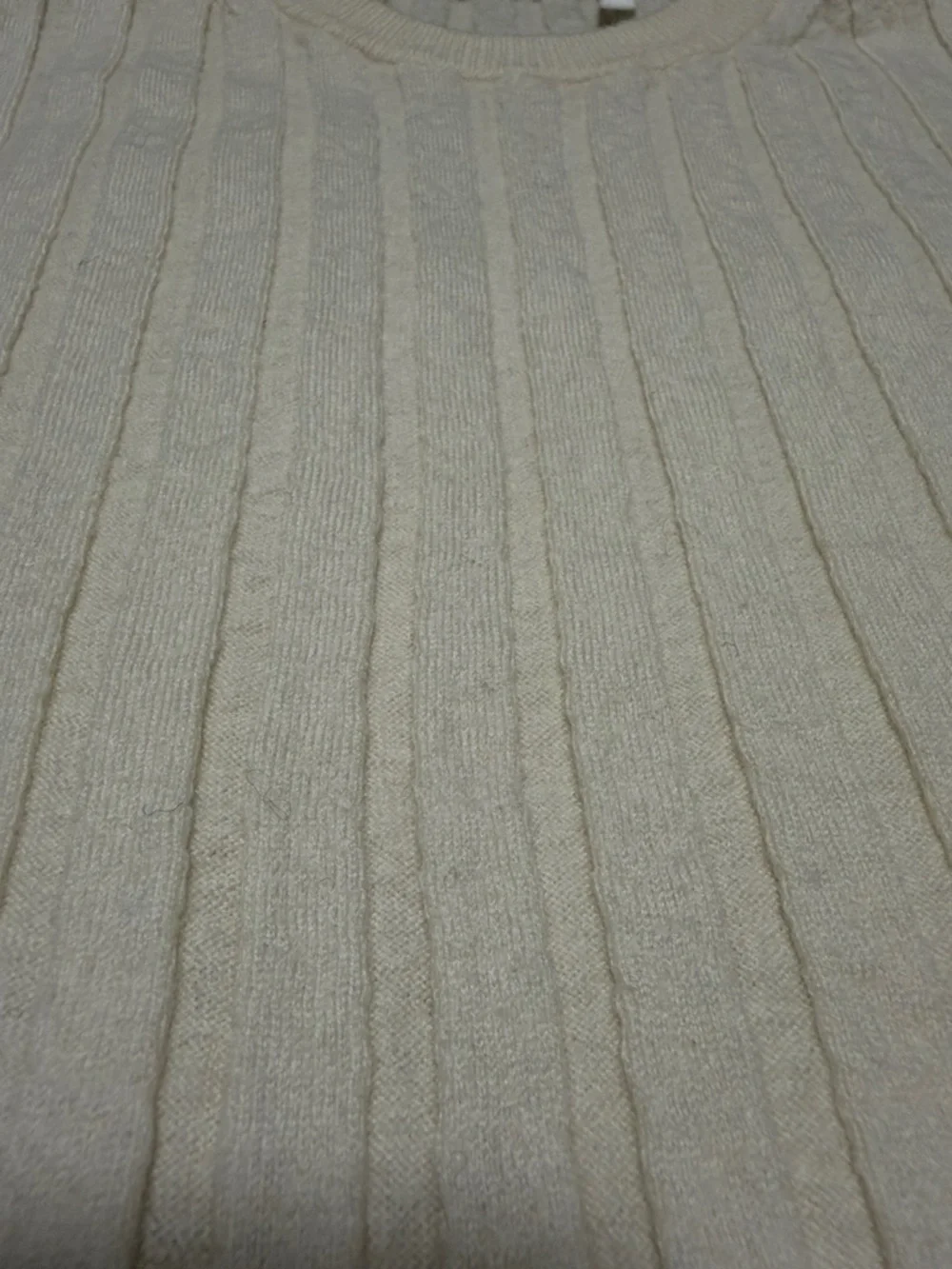 Helmut Lang Cream Wool Ribbed Crewneck Short Sleeve Top - Picture 5 of 10